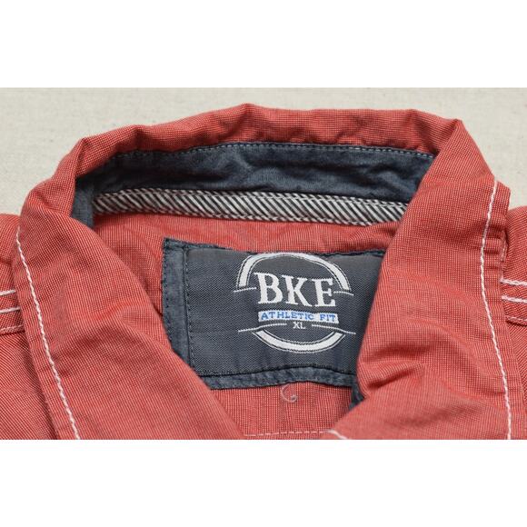 BKE Men's Orange Athletic Fit Long Sleeve Snap Button Shirt Size XL Pearl Snap - Picture 8 of 8